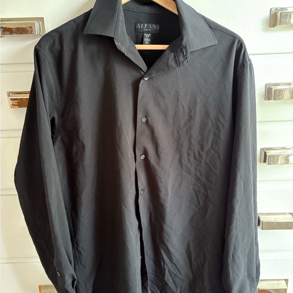 Alfani Black Dress Shirt Classic Business Style